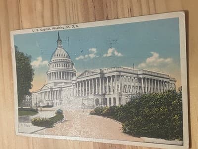 B S Reynolds U S Capitol Postcard Washington DC Vintage Postmark 2 Cent Stamped - Image 1