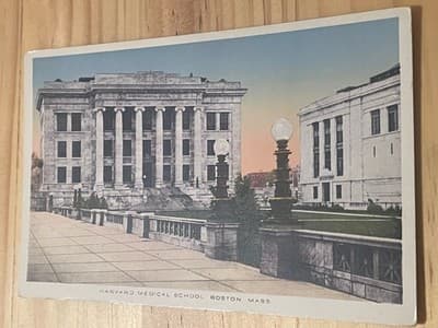 Harvard Medical School Postcard Boston Mass Unposted New England News Co. - Image 1