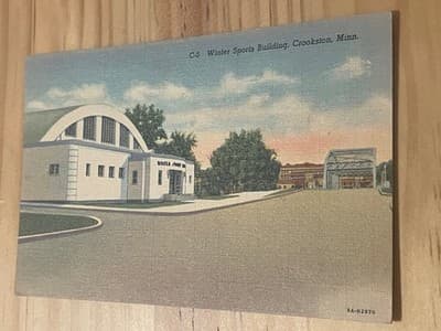 Winter Sports Building Crookston MN Postcard 1944 Mailed Curteich Colortone - Image 1