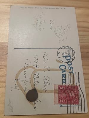 Marlborough Blenheim Hotel Atlantic City NJ Postcard Postmarked 1920s 2c Stamp - Thumbnail 2