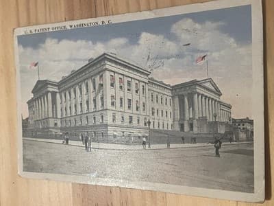 U S Patent Office Washington DC Vintage Postcard Handwritten Posted Stamped 1912 - Image 1
