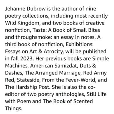 SIGNED Stateside: Poems by Jehanne Dubrow Paperback Poetry Book 2010 - Thumbnail 9