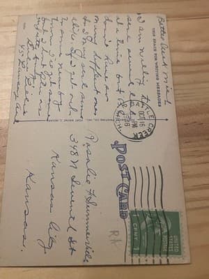Central National Bank Postcard Battle Creek MI Linen 1c Stamp Postmark Vintage - Thumbnail 2