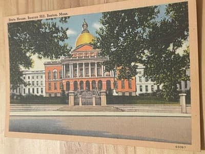 State House Beacon Hill Boston Postcard Tichnor Bros Unposted Multicolor 60097 - Image 1
