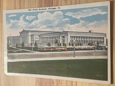 Field Museum Chicago Postcard '1933 Chicago Worlds Fair' Unposted Vintage Linen - Image 1