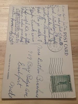 US Capitol At Night Washington DC Postcard Linen 1941 Postmarked B S Reynolds - Thumbnail 2
