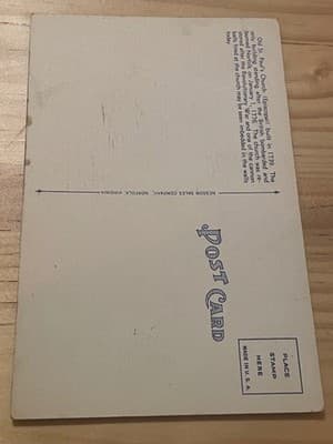 Old St Paul Church Norfolk VA Postcard Built 1739 Linen Era Vintage Unposted - Thumbnail 2