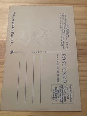 Field Museum Chicago Postcard '1933 Chicago Worlds Fair' Unposted Vintage Linen - Thumbnail 2