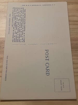 B S Reynolds Co Postcard U S Capitol At Night Washington DC Linen Vintage Unused - Thumbnail 2