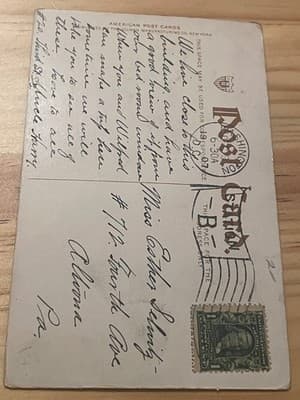Library of Congress Washington D.C. Vintage Postcard 1¢ Stamp Handwritten 1910s - Thumbnail 2