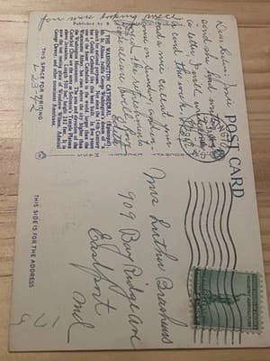 Vintage Washington Cathedral St Peter And Paul Postcard Washington DC Postmarked - Thumbnail 2