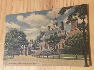 Curteich Chicago Art Colortone Postcard Governors Palace Williamsburg Virginia - Image 1