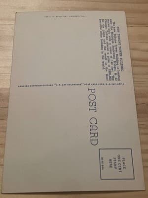 Curt Teich Postcard Tribune Tower Chicago CT Art-Colortone Linen Unposted 118 - Thumbnail 2