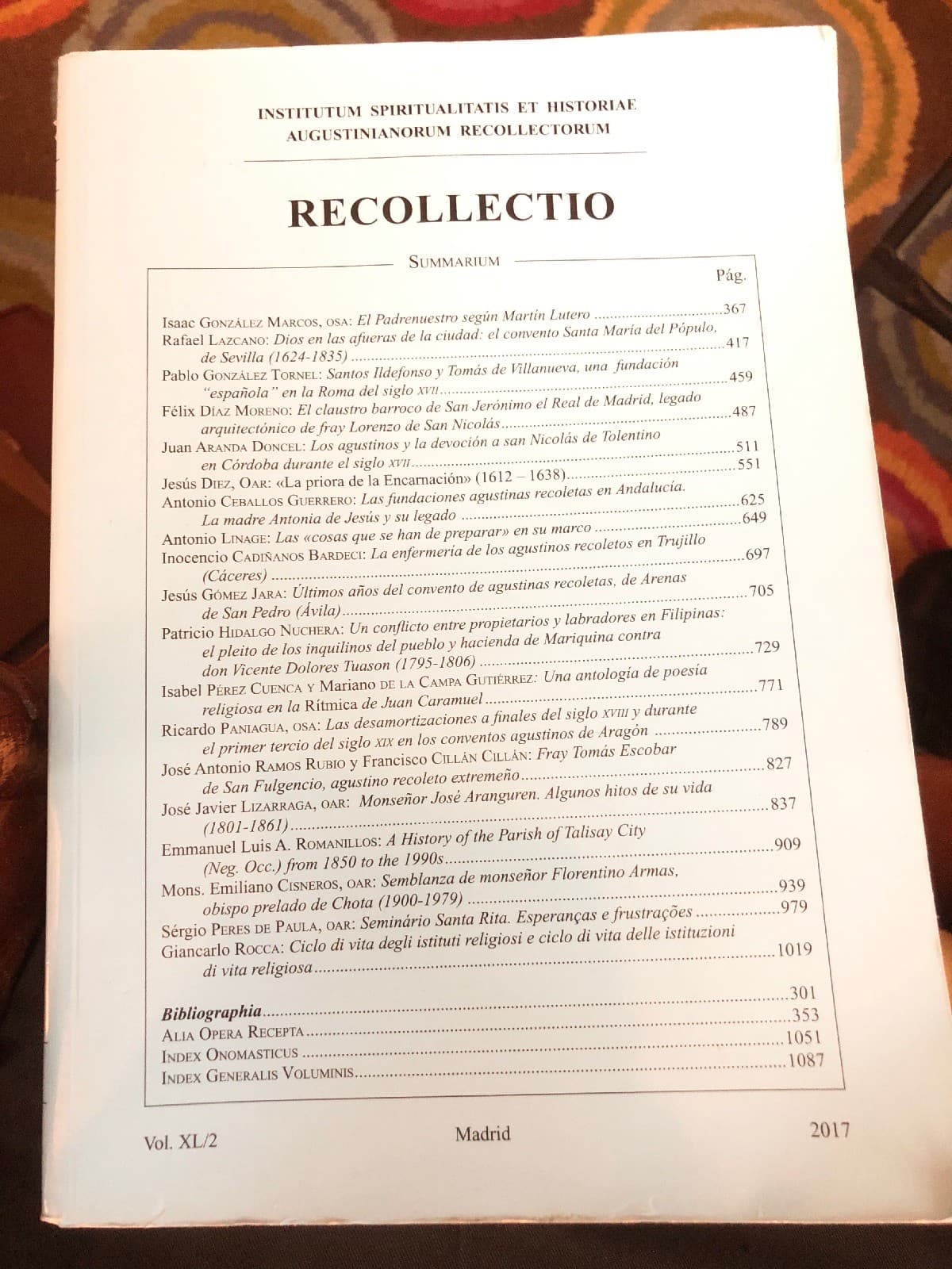 recollectio institutum spiritualitatis Er Historiae Vol XL/2 - Image 1