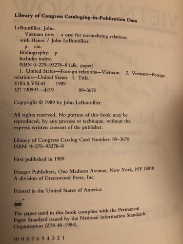 Vietnam Now: A Case for Normalizing Relations with Hanoi AUTOGRAPHED 1st Ed HC - Thumbnail 4