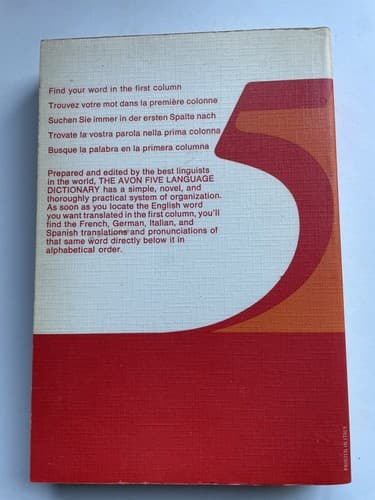 The Avon five language dictionary: Simultaneous English French Spanish German... - Thumbnail 2