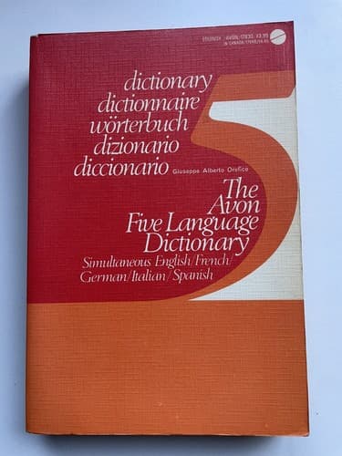 The Avon five language dictionary: Simultaneous English French Spanish German... - Image 1