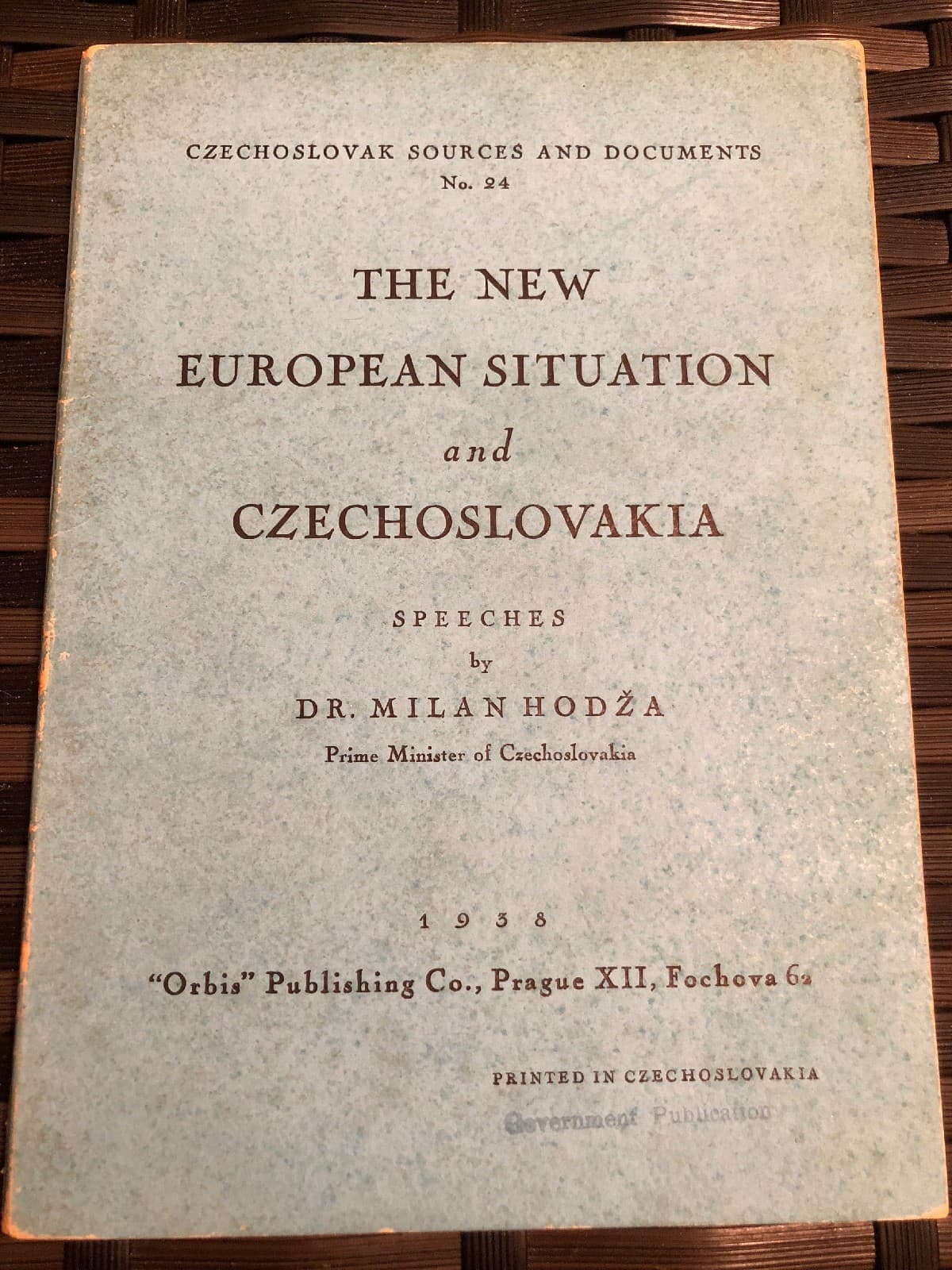 The new european situation czechoslovakia 1938 Speech Transcript Dr Milan Hodza - Image 1