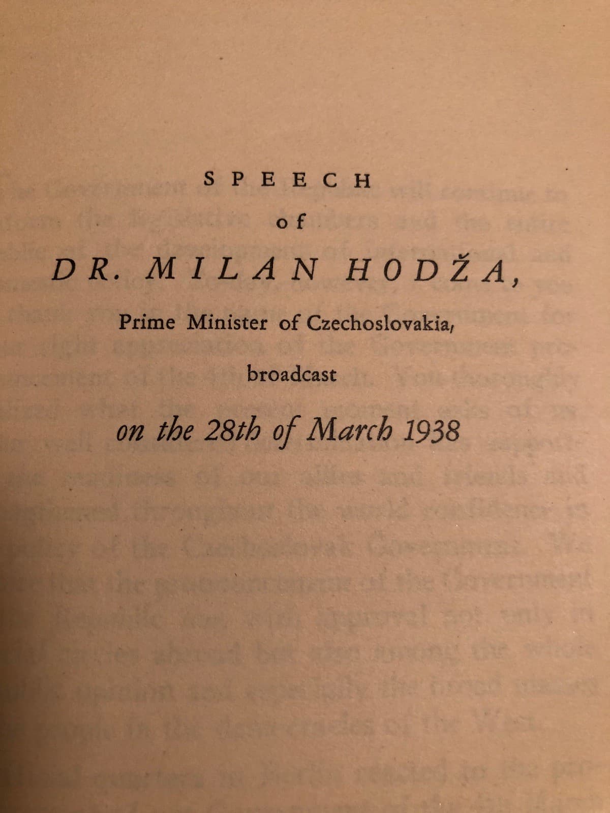 The new european situation czechoslovakia 1938 Speech Transcript Dr Milan Hodza - Thumbnail 2