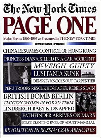 The New York Times Page One: Major Events 1900-1997 As Presented in the New Y... - Image 1