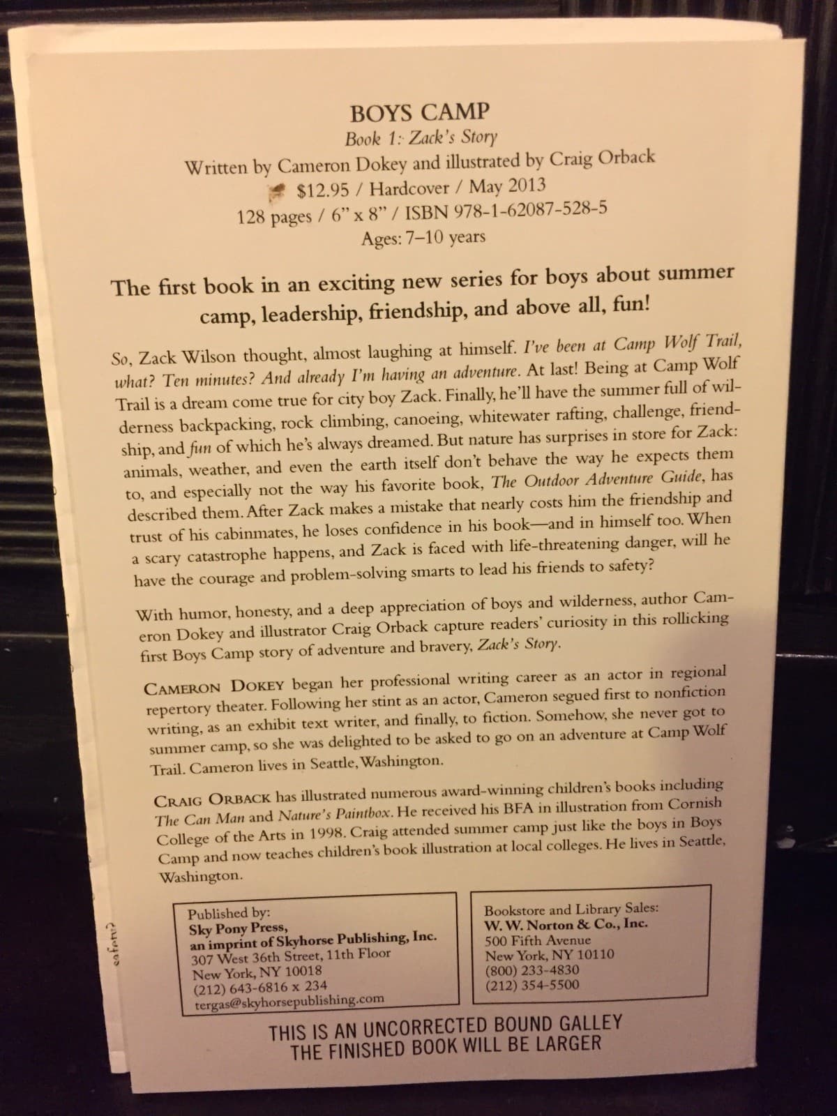 BOYS CAMP ZACK'S STORY ADVANCE READING COPY - Thumbnail 2