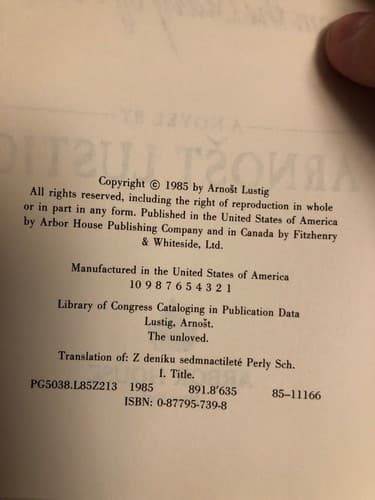 The Unloved 1st Edition Hardcover Ex Library - Thumbnail 3