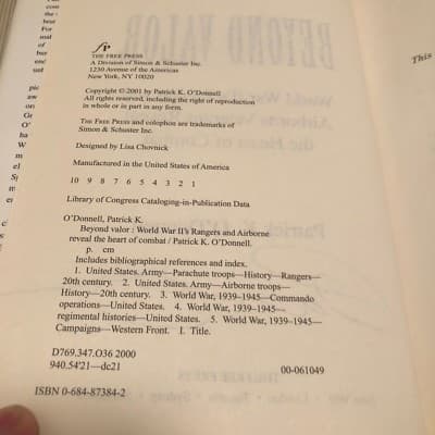 AUTOGRAPHED Beyond Valor: World War II's Rangers/Airborne Veterans Reveal 1ST ED - Thumbnail 3