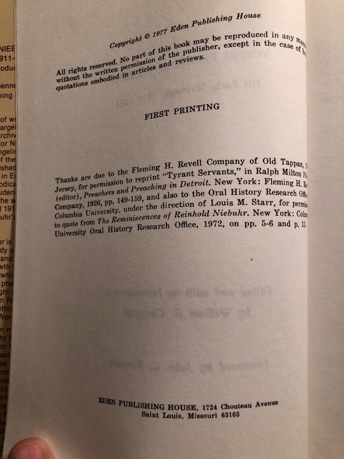 YOUNG REINHOLD NIEBUHR His Early Writings By W. G. Chrystal 1st Printing 1977 - Thumbnail 3