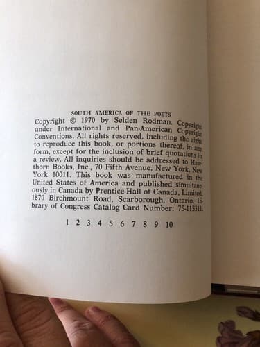 Rodman, Selden; Illustrated by Bill Negron SOUTH AMERICA OF THE POETS 1st Editi - Thumbnail 4