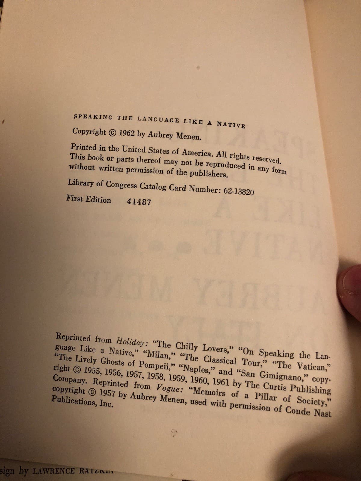 Menen, Aubrey SPEAKING THE LANGUAGE LIKE A NATIVE 1st Edition 1st Printing - Thumbnail 4