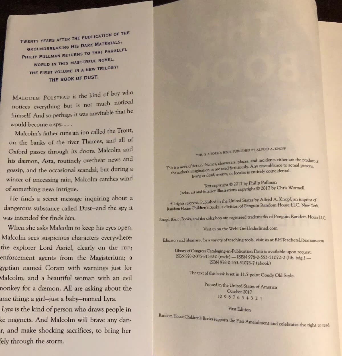 The Book of Dust by Philip Pullman (1st Ed. 2017, Hardcover) W/ Full Color Print - Thumbnail 8