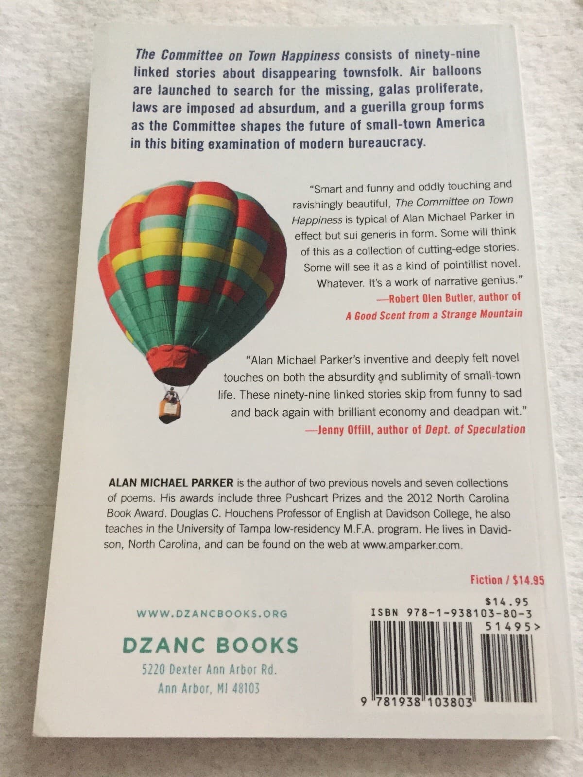 SIGNED The Committee on Town Happiness by Alan Michael Parker Pb - Thumbnail 3