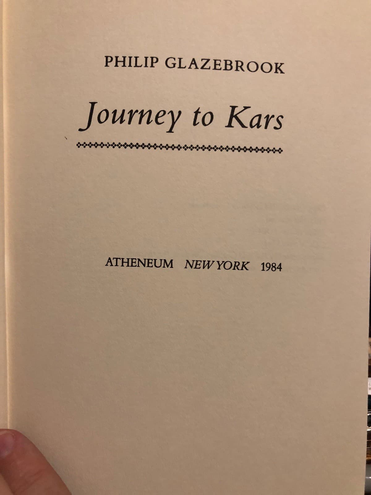 Journey to Kars. 1984 1st edition hardcover - Thumbnail 3