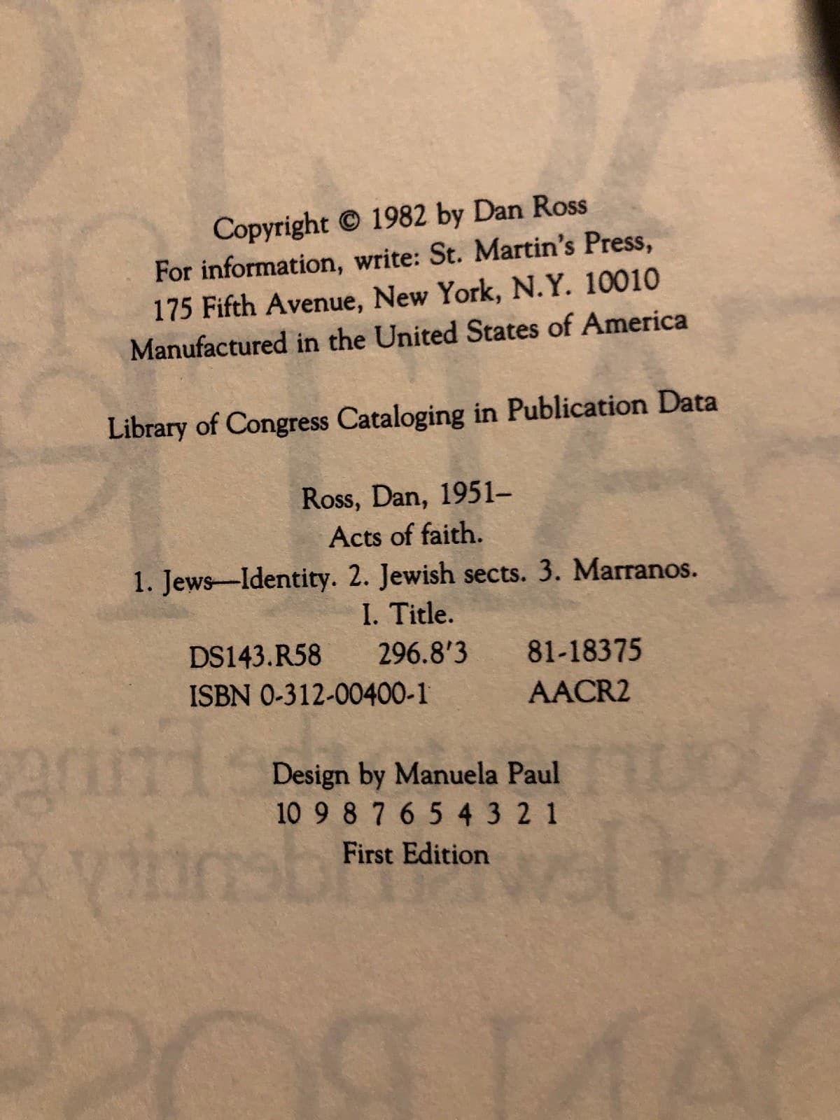 Acts of Faith: A Journey to the Fringes of Jewish Identity 1st edition hardcover - Thumbnail 5