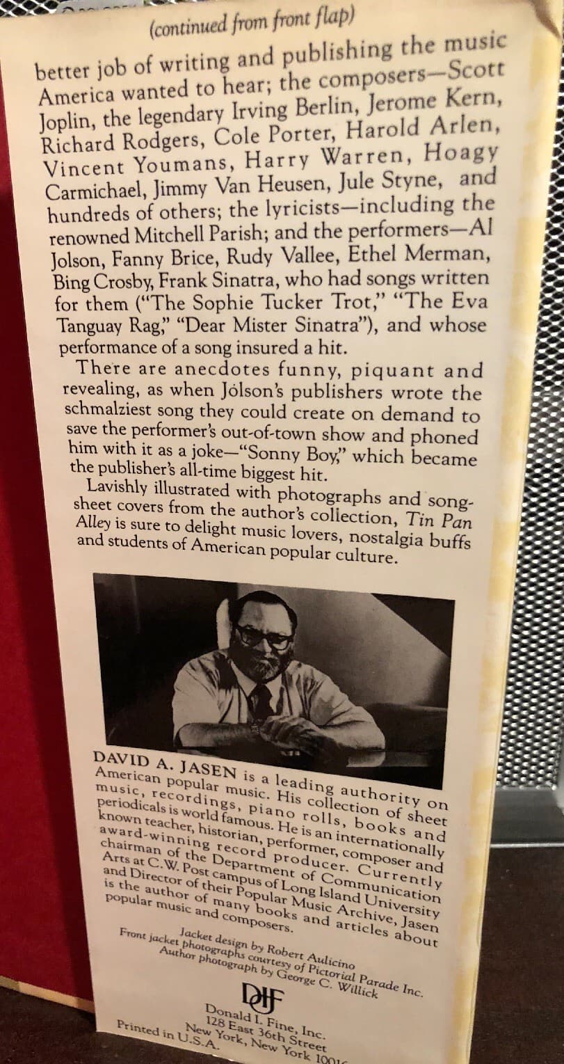 Tin Pan Alley 1st Edition Hardcover By David A Jasen - Thumbnail 4