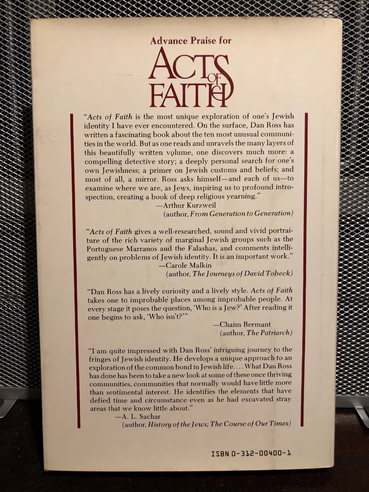 Acts of Faith: A Journey to the Fringes of Jewish Identity 1st edition hardcover - Thumbnail 4