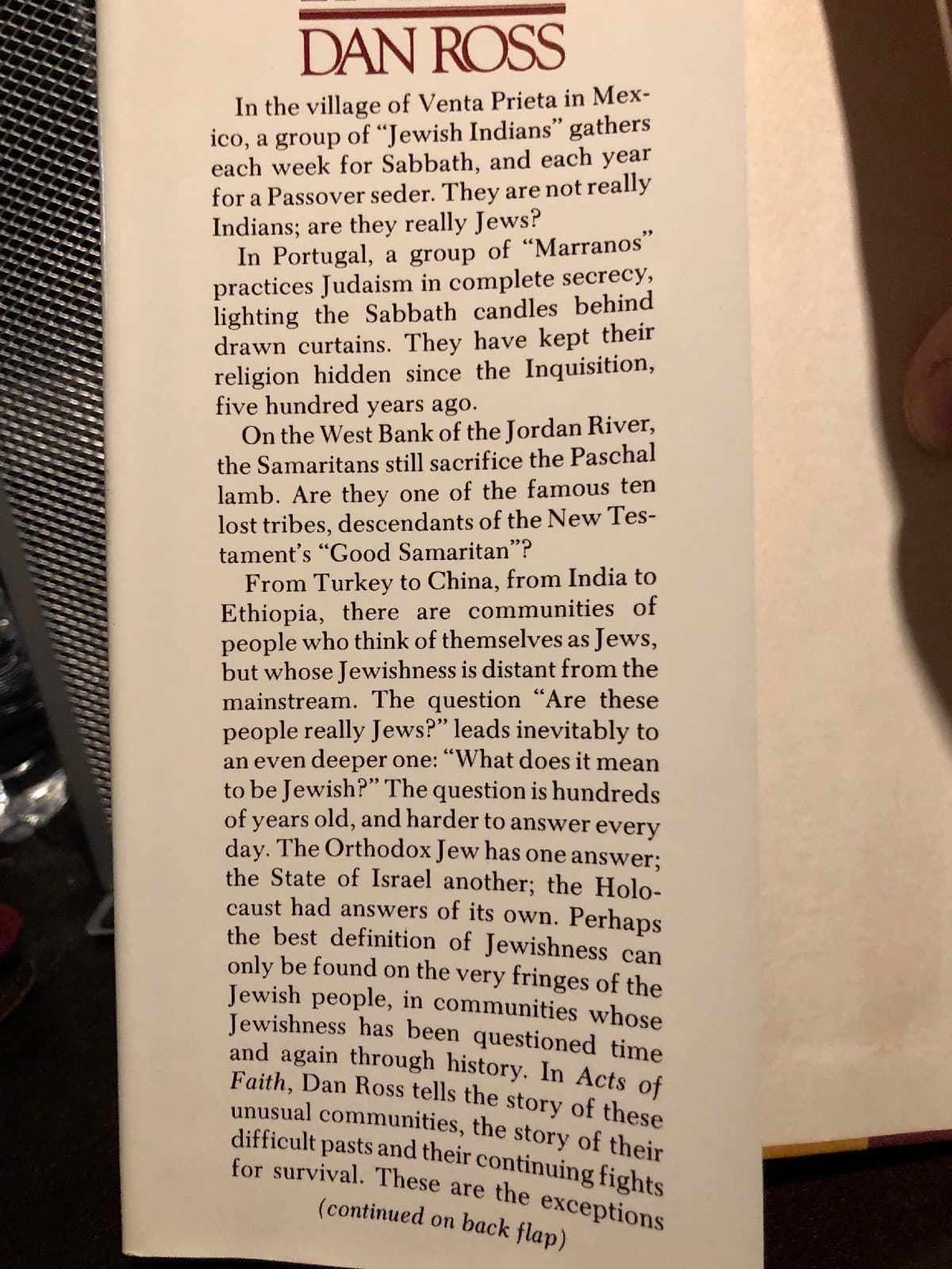 Acts of Faith: A Journey to the Fringes of Jewish Identity 1st edition hardcover - Thumbnail 2