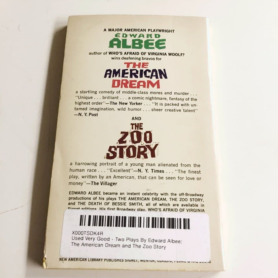 The American dream and The zoo story: two plays by ALBEE, Edward - Thumbnail 2