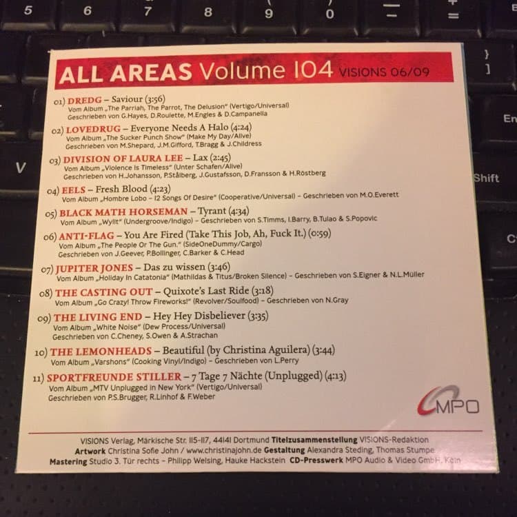 Visions compilation All Areas Music Cd #104 - Thumbnail 2