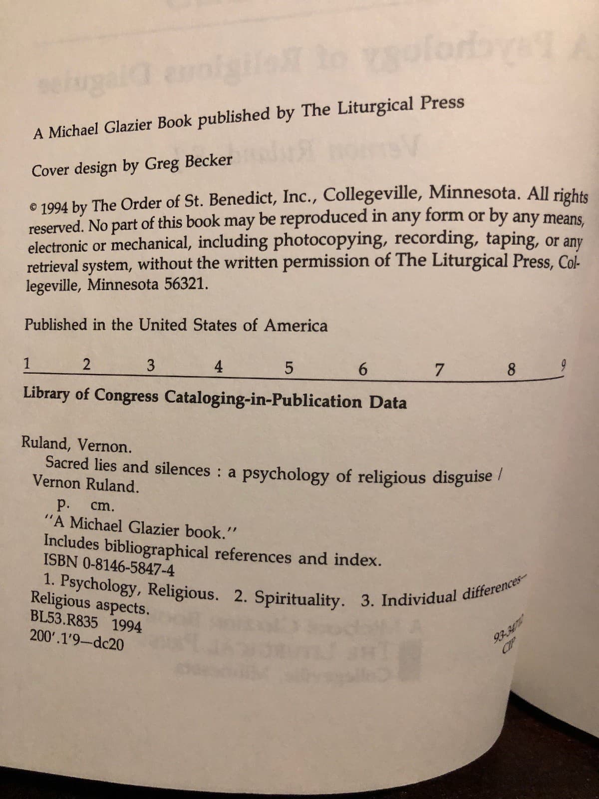 Sacred Lies and Silences: A Psychology of Religious Disguise vernon ruland - Thumbnail 3