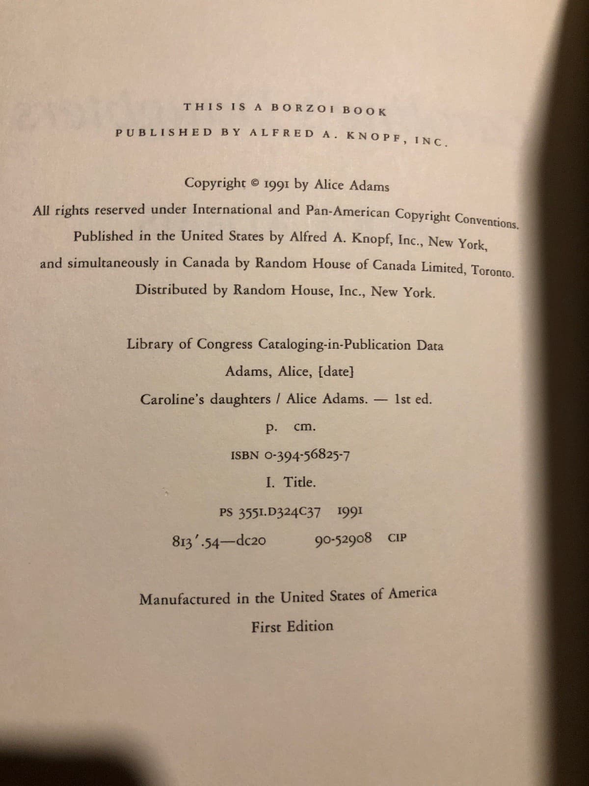 Caroline's Daughters 1st Edition Hardcover 1991 - Thumbnail 5