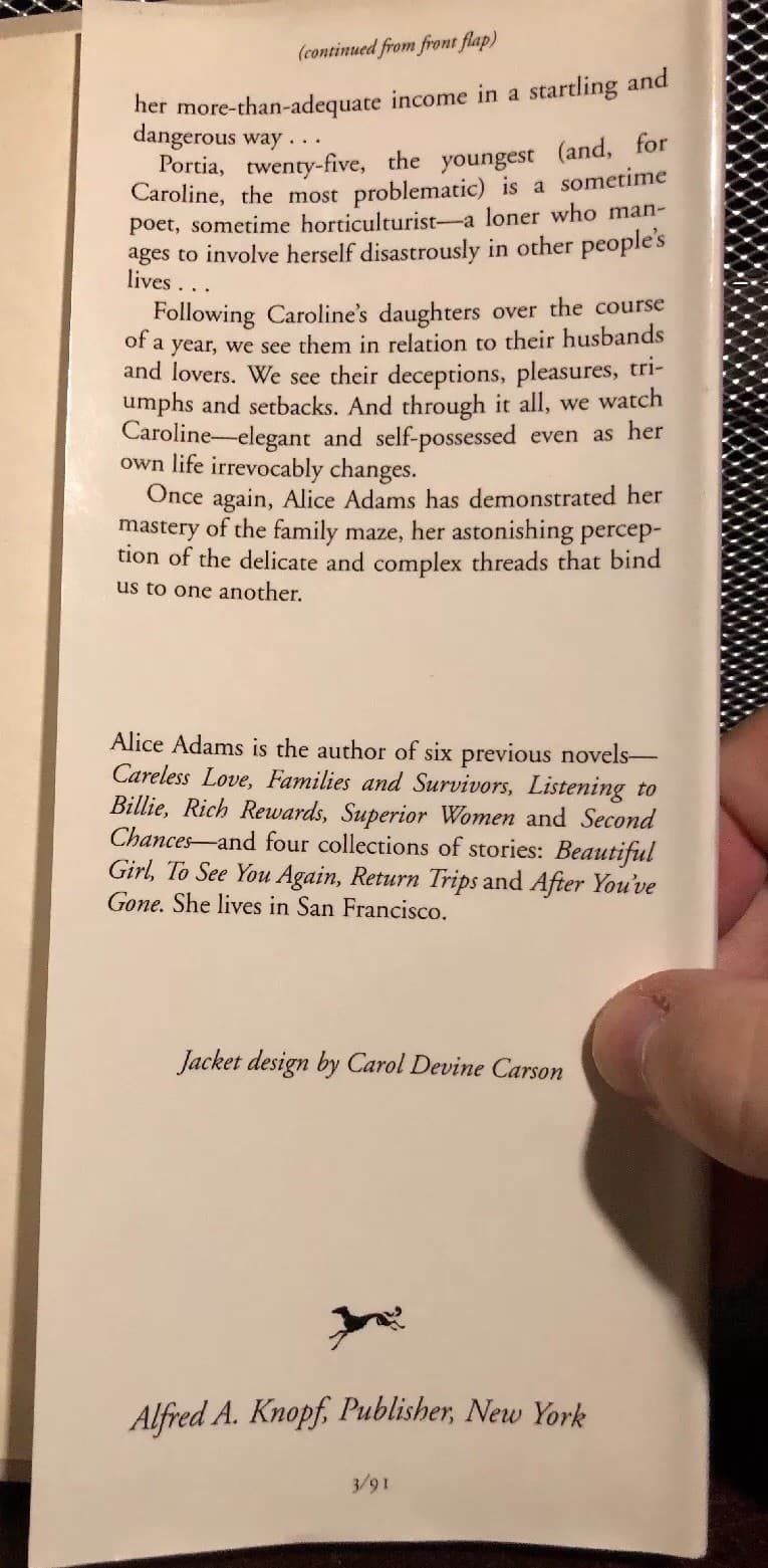 Caroline's Daughters 1st Edition Hardcover 1991 - Thumbnail 3
