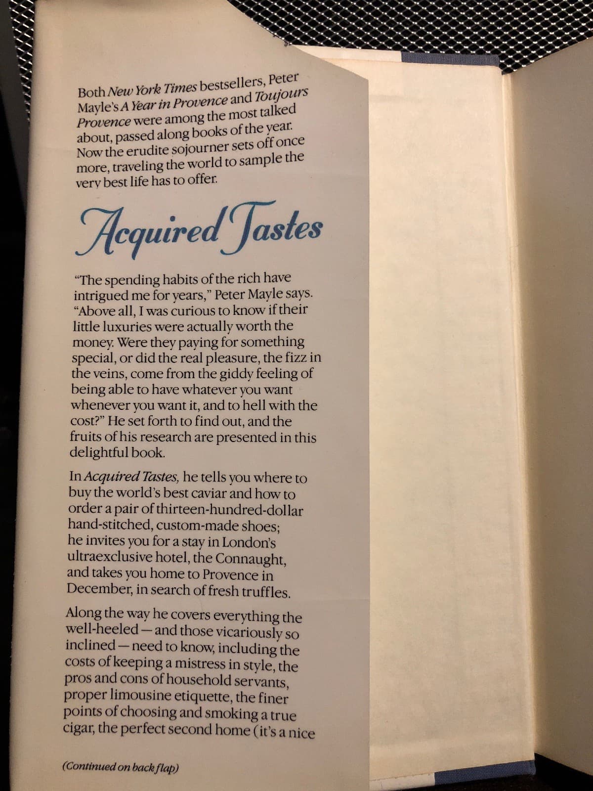 ACQUIRED TASTES 1st Edition Hardcover - Thumbnail 2