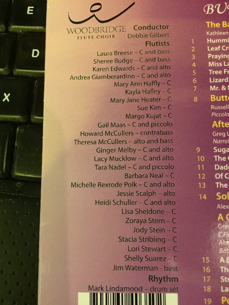 Butterfly (CD, Apr-2014, Woodbridge Flute Choir) - Thumbnail 7