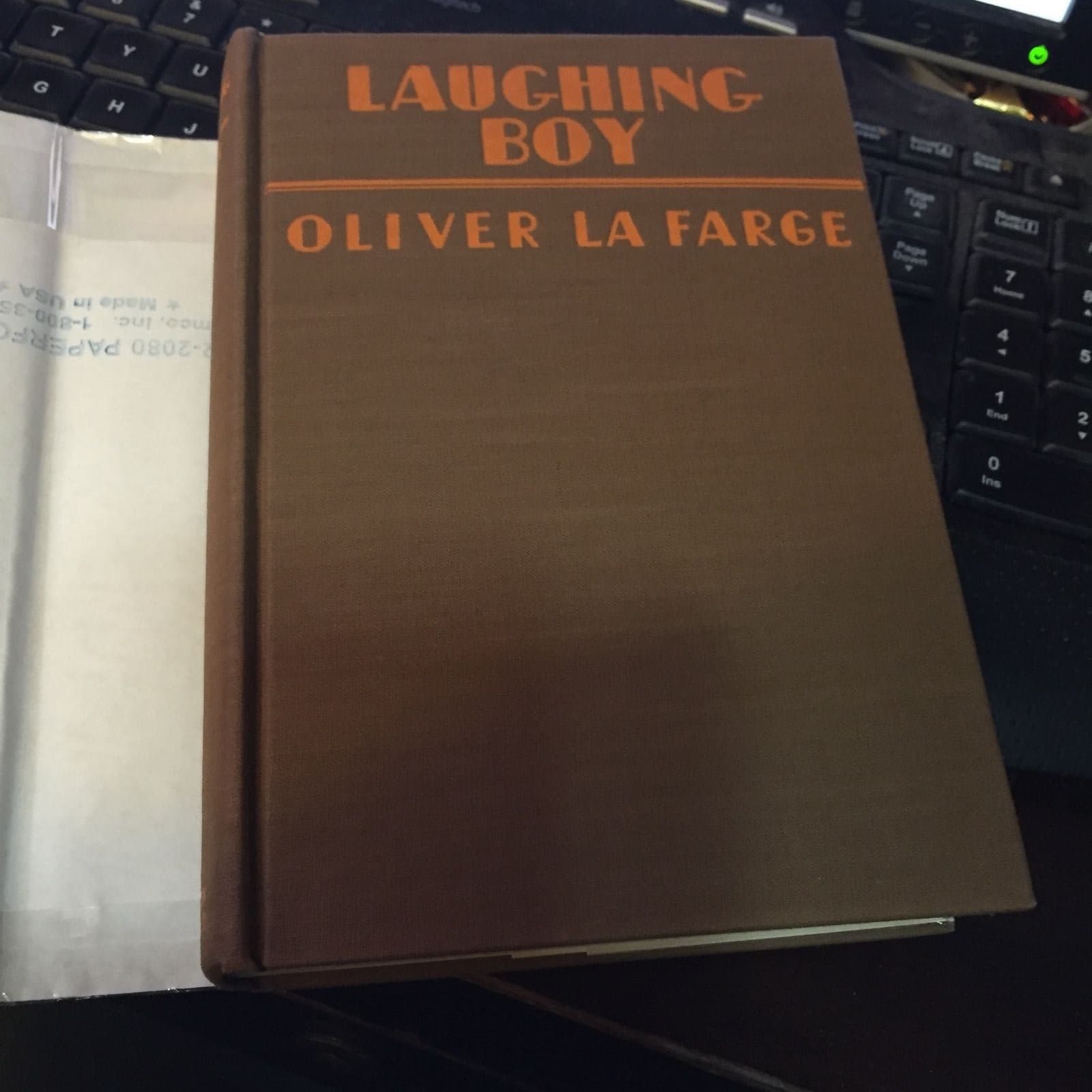 LAUGHING BOY 1st edition, 2nd printing jacket La Farge Pulitzer Prize winner - Thumbnail 7