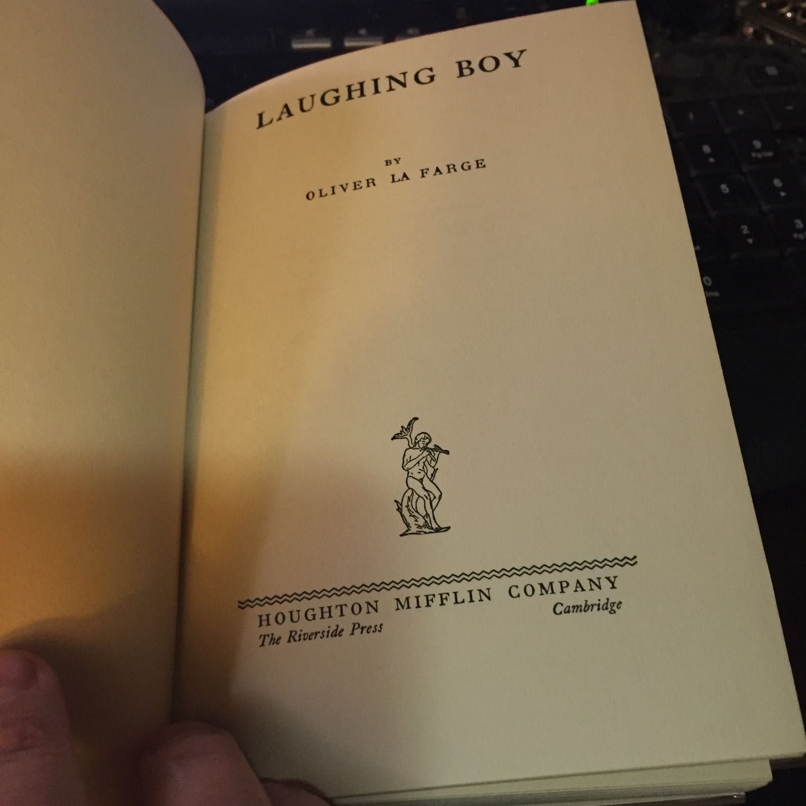 LAUGHING BOY 1st edition, 2nd printing jacket La Farge Pulitzer Prize winner - Thumbnail 5