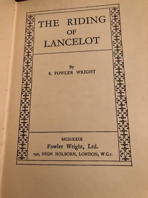 The Riding of Lancelot 1st ed. presentation review copy #3 1929 S. Fowler Wright - Thumbnail 2