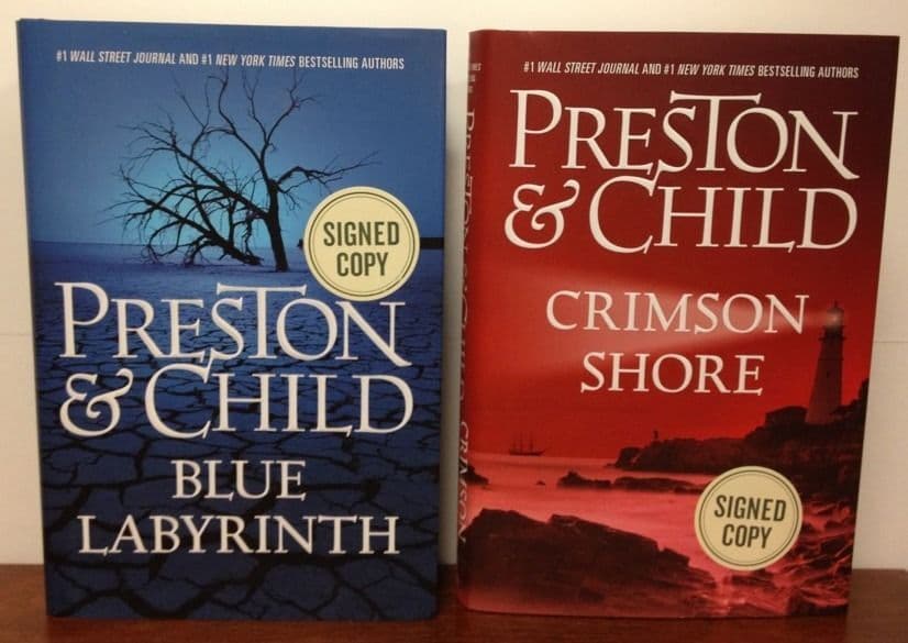 BLUE LABYRINTH & CRIMSON SHORE Preston / Child SIGNED 1st ed. Agent Pendergast - Image 1