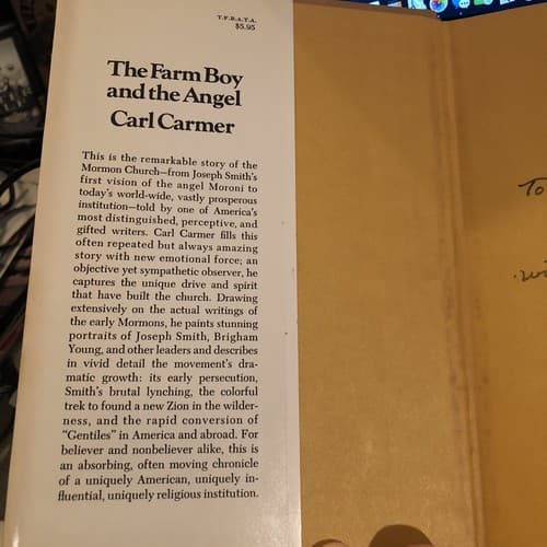 Autographed 1st Edition: The farm boy and the angel. Carl Carmer - Thumbnail 3