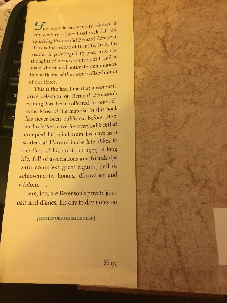 The Bernard BERENSON TREASURY 1962 1st Hardcover w/Jacket Art History - Thumbnail 3
